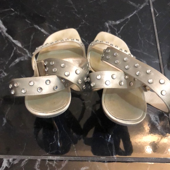 Calvin Klein Swarovski studded silver strap heels - Picture 3 of 15